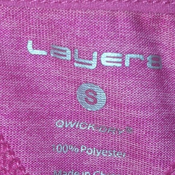 --- Pink V-Neck Athletic Shirt Size Small - Picture 2 of 3